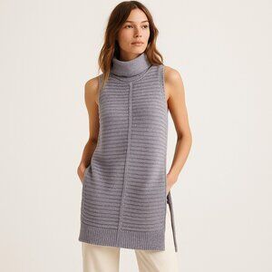 Pilcro Sleeveless Knit Sweater Tunic Mock Neck Lavender Gray Size M – Trendy